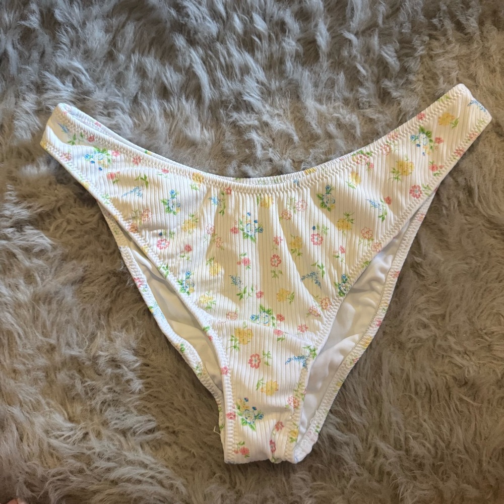 PacSun Eco Floral Nessa Ribbed Bralette Top & Scoop High Cut Bottom Bikini Set - Picture 12 of 16